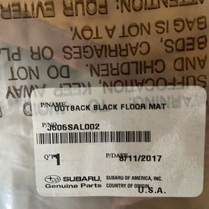 4 NWT 2017 Black Subaru Outback Non Slip Carpeted Floor Mats